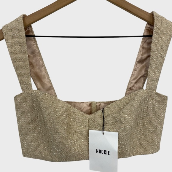 NOOKIE NWT Nude Tweed Queen Crop Top Size XS